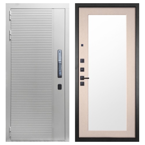 Гранит Пиано Смарт Белая, панель 014 зеркало Капучино 16 мм