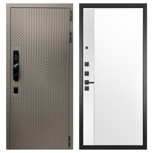 Гранит Смарт Нанорельеф, панель 075 зеркало макси бок белое 16 мм