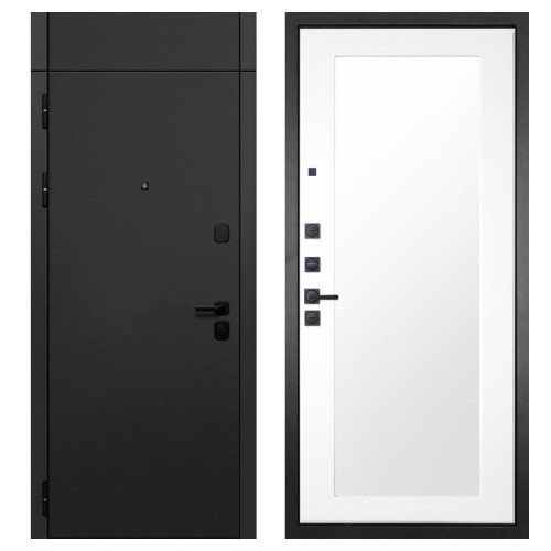 Гранит Горизонт с фрамугой, панель 010 зеркало Белый матовый 16 мм