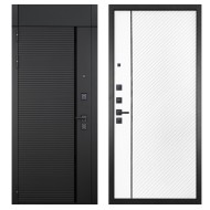 Гранит Пиано Черная с фрамугой, панель 078 Белая матовая 12 мм