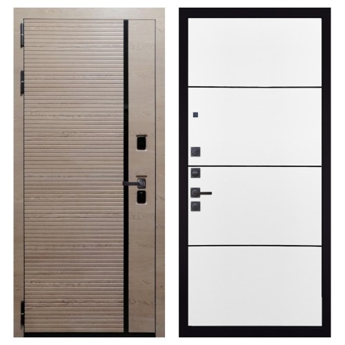 Гранит Пиано Эко, панель 079 Белый софт, черный молдинг 12 мм