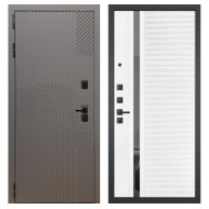 Гранит Нанорельеф, панель 089 Белый софт с зеркальной тонированной вставкой 10 мм