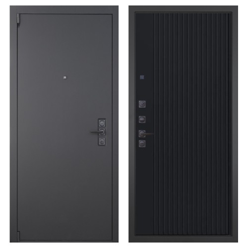 Гранит Эксклюзив, панель 088 Черный кварц с фрезеровкой 10 мм