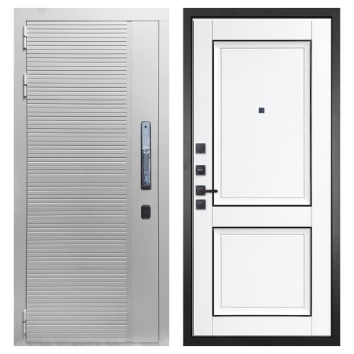 Гранит Пиано Смарт Белая, панель 070 Две филенки с молдингом белый матовый 12 мм