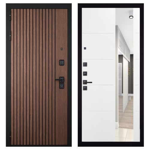 Гранит Шторм, панель 083 Белый софт зеркало 10 мм