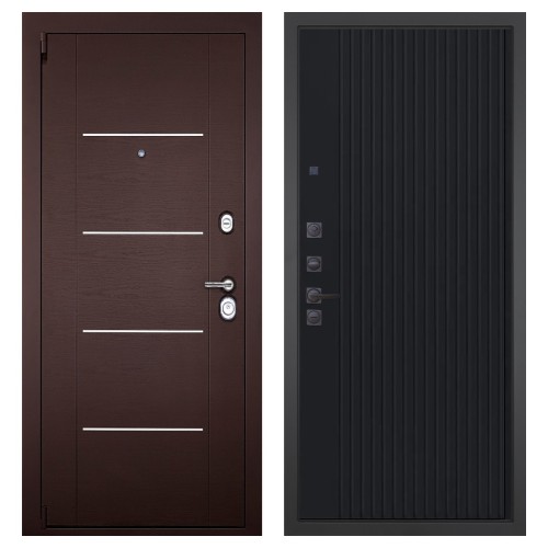 Гранит М2 Люкс, панель 088 Черный кварц с фрезеровкой 10 мм