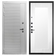 Гранит Пиано Белая, панель 019 зеркало Белый ясень 16 мм