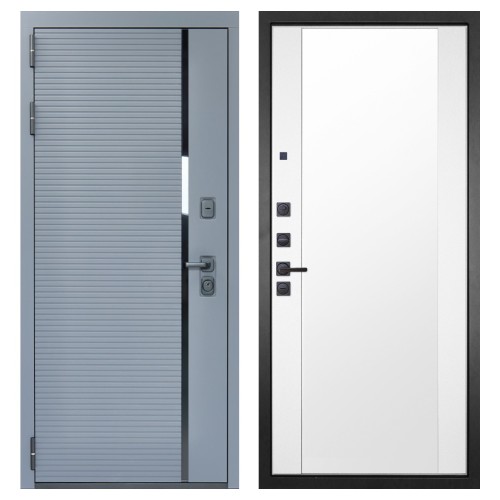 Гранит Пиано Серая, панель 024 зеркало Макси белый матовый 16 мм