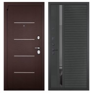 Гранит М2 Люкс, панель 090 Черный кварц с зеркальной тонированной вставкой 10 мм