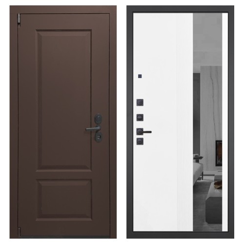 Гранит М3 new, панель 085 Белый рельеф софт с тонированным зеркало 10 мм