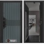 Входная дверь Смартлаб с зеркалом Панорама с тонировкой - Черный кварц
