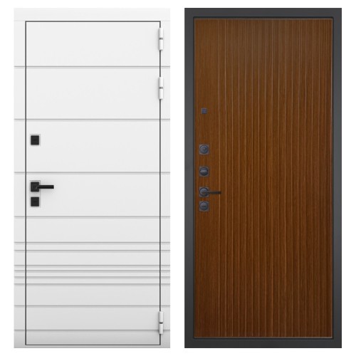 Гранит Роял белая NEW, панель 087 Дуб кантри темный с фрезеровкой 10 мм