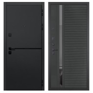 Гранит Горизонт, панель 090 Черный кварц с зеркальной тонированной вставкой 10 мм