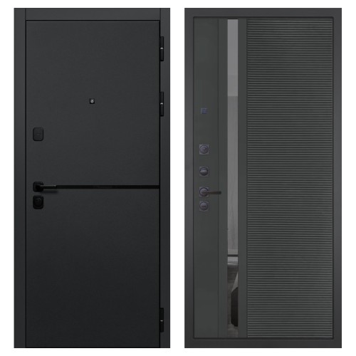 Гранит Горизонт, панель 090 Черный кварц с зеркальной тонированной вставкой 10 мм