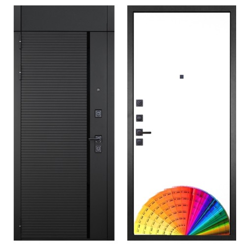 Гранит Пиано Черная с фрамугой, панель 049 Под окраску 12 мм