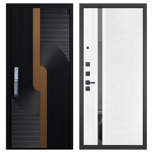 Гранит Смарт Люкс, панель 089 Белый софт с зеркальной тонированной вставкой 10 мм