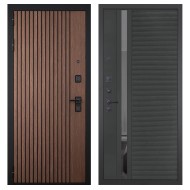 Гранит Шторм, панель 090 Черный кварц с зеркальной тонированной вставкой 10 мм