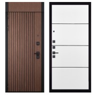 Гранит Шторм с фрамугой, панель 079 Белый софт, черный молдинг 12 мм