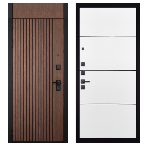 Гранит Шторм с фрамугой, панель 079 Белый софт, черный молдинг 12 мм