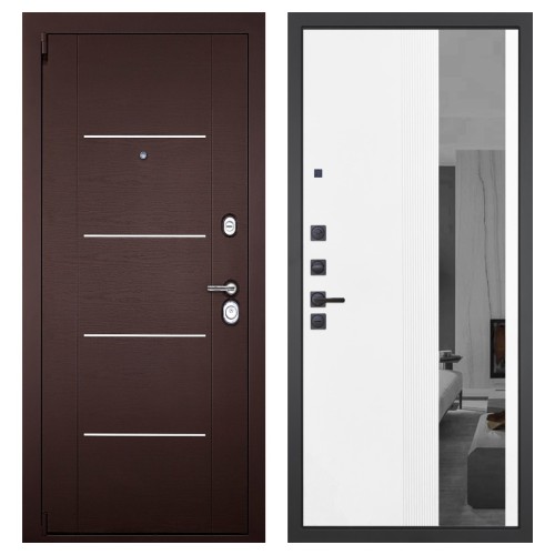 Гранит М2 Люкс, панель 085 Белый рельеф софт с тонированным зеркало 10 мм