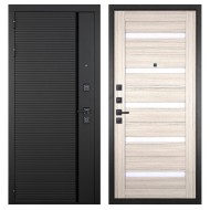 Гранит Пиано Черная, панель 030 царга Сандал светлая 16 мм