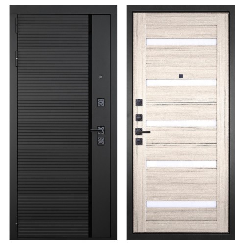 Гранит Пиано Черная, панель 030 царга Сандал светлая 16 мм