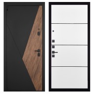 Гранит Геометрия, панель 079 Белый софт, черный молдинг 12 мм