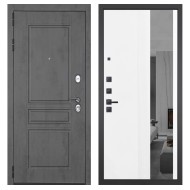 Гранит Лира, панель 085 Белый рельеф софт с тонированным зеркало 10 мм