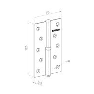 Петля Fuaro (Фуаро) съемная IN5430SR-BL SB правая (413/BL-5 125x75x2,5) мат.золото БЛИСТЕР 