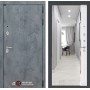 Входная дверь Лабиринт Бетон с зеркалом Панорама - Белый софт