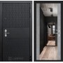 Входная дверь Лабиринт BLACK CISA с зеркалом Максимум - Бетон светлый 880х2050 левая, LD-0944