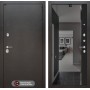 Входная дверь Лабиринт SILVER с зеркалом Панорама с тонировкой - Черный кварц