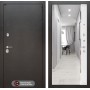 Входная дверь Лабиринт SILVER с зеркалом Панорама - Белый софт