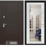 Входная дверь Лабиринт Мегаполис с Зеркалом Фацет - Белый софт 960х2050 правая