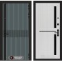 Входная дверь Лабиринт ISSIDA 02 - Сандал белый, стекло черное