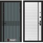 Входная дверь Лабиринт ISSIDA 22 - Белый софт, черная вставка