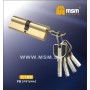 Цилиндровый механизм Msm C100 мм латунь Полированная латунь (PB), перфорированный ключ-ключ (Мсм)