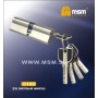 Цилиндровый механизм Msm C100 мм латунь Матовый никель (SN), перфорированный ключ-ключ (Мсм)