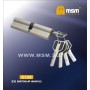 Цилиндровый механизм Msm C120 мм латунь Матовый никель (SN), перфорированный ключ-ключ (Мсм)