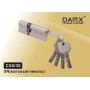 Цилиндровый механизм DAMX C50/30 PB Матовый никель (SN), перфорированный ключ-ключ (Дамкс)