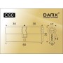 Цилиндровый механизм DAMX C60 мм Полированная латунь (PB), перфорированный ключ-ключ (Дамкс)