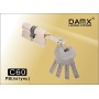 Цилиндровый механизм DAMX C60 мм Полированная латунь (PB), перфорированный ключ-ключ (Дамкс)