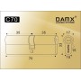 Цилиндровый механизм DAMX C70 мм Матовая латунь (SB), перфорированный ключ-ключ (Дамкс)