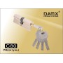 Цилиндровый механизм DAMX C80 мм Полированная латунь (PB), перфорированный ключ-ключ (Дамкс)