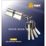 Цилиндровый механизм Msm C80 мм латунь Матовый никель (SN), перфорированный ключ-ключ (Мсм)