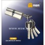 Цилиндровый механизм Msm C90 мм латунь Матовый никель (SN), перфорированный ключ-ключ (Мсм)
