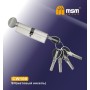 Цилиндровый механизм Msm CW100 мм латунь Матовый никель (SN), перфорированный ключ-вертушка (Мсм)