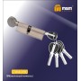 Цилиндровый механизм Msm CW40/50 мм латунь Матовый никель (SN), перфорированный ключ-вертушка (Мсм)