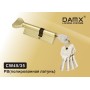 Цилиндровый механизм DAMX C45/35 мм Полированная латунь (PB), перфорированный ключ-вертушка (Дамкс)