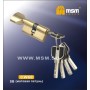 Цилиндровый механизм Msm CW60 мм латунь Матовая латунь (SB), перфорированный ключ-вертушка (Мсм)